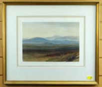 HENRY GEORGE HINE (1811 - 1895) watercolour - moorland and mountain landscape, unsigned,