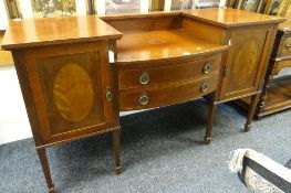 EDWARDIAN BOW-FRONT INLAID MAHOGANY SIDEBOARD, 166cms wide