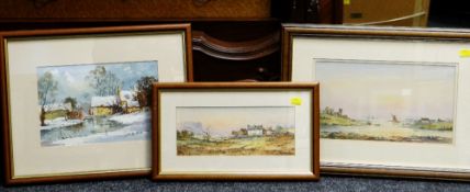 ROY CARTER three watercolours - each of British landscape scenes, various sizes