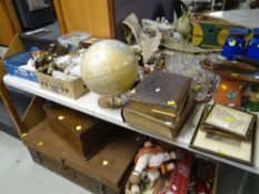 ASSORTED ITEMS including china, collector's dolls, postcards, metal chest, paintings ETC (proceeds