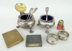 ASSORTED SILVER & OTHER ITEMS INCLUDING COLONIAL TWO-PIECE PART TEASET the part teaset comprising