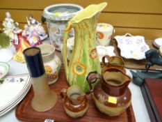 ASSORTED DOULTON & OTHER CERAMICS to include cylindrical tapering vase, three similar two-tone