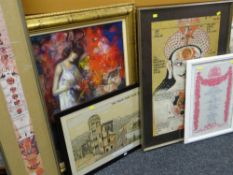 LARGE ASSORTMENT OF PICTURES including three various Far Eastern prints, 20th Century British School