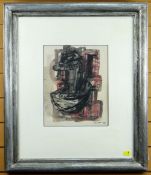 HENRY MOORE colour print - figurative drawing with printed signature and date for 1959, printed in