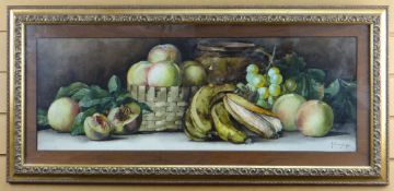 ARTHUR DUDLEY (1864-1915) watercolour - fruit still life, signed and dated 1894, 26.5 x 75cms