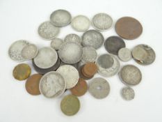 GROUP OF ASSORTED 19TH CENTURY & LATER COINS to include on florin, two shillings, Victorian coins,