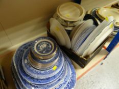 ASSORTED BLUE & WHITE DINNERWARE