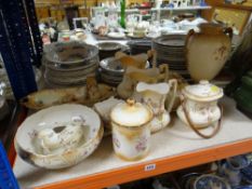 ASSORTED EARLY 20TH CENTURY CERAMICS including graduated dresser jugs, vase, cheese dish and