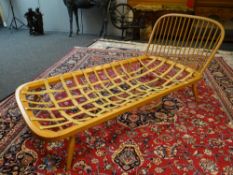 ERCOL LIGHT WOOD SINGLE BED FRAME with fitted headboard