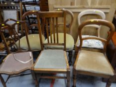 ASSORTED CHAIRS including balloon back, splat backed ETC (10 items total)