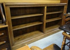OAK LOW DOUBLE BOOKCASE, 116cms tall x 220cms wide