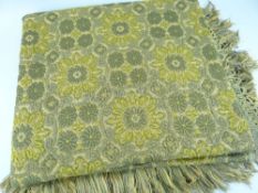 ANTIQUE GREEN FLORAL BROCADE QUILT