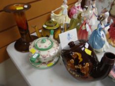 ASSORTED ROYAL DOULTON including a brown glazed tobacco jar in the form of a smoker's pipe (AF),
