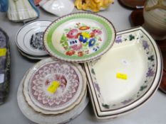 ASSORTED SWANSEA POTTERY CREAM WARE including a part supper-set with a grape and vine pattern,
