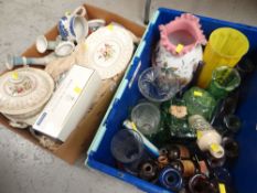 ASSORTED GLASS & CERAMICS including a Royal Doulton ''Warwick', Royal Worcester ramekins, glass