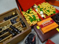 ASSORTED VINTAGE TABLE GAMES including Mah-jong, chess sets, draughts ETC