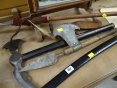 ASSORTED WEAPONRY including an American Tomahawk (with some provenance), Samurai sword, African