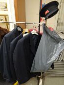 ASSORTED BRITISH RAIL EMPLOYEES UNIFORM including blazers, ties, head gear, raincoat ETC
