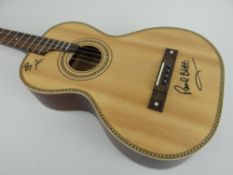 PAUL BRETT VIATEN PARLOUR / TRAVEL GUITAR BY VINTAGE believed solid sitka-spruce, sapele and