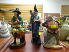 ROYAL DOULTON FIGURE 'FALSTAFF', 'THE MASK SELLER' & 'THE WIZARD'
