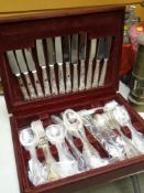 CASED SET OF KING'S PATTERN CUTLERY