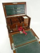 VINTAGE MODULAR STATIONARY CABINET & LAP DESK, the facade folding to a work surface and revealing