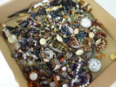 ASSORTED COSTUME JEWELLERY & WATCHES some in modern jewellery cabinet