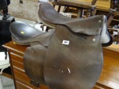 TWO LEATHER HORSE SADDLES