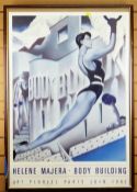 HELENE MAJERA exhibition poster for 'Body Building' at Art Pluriel, Paris, Juin 1983 (framed), 95