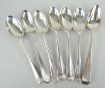 PARCEL OF SILVER SPOONS to include set of five George V tea spoons of rat tail design, Edinburgh