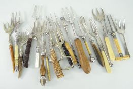 COLLECTION OF APPROX. TWENTY TOASTING FORKS including silver content, ivory ETC