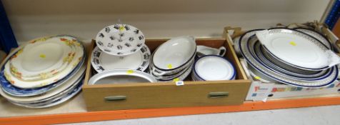 ASSORTED CERAMICS including Staffordshire 'Maltese' dinnerware, platters, tureens together with a
