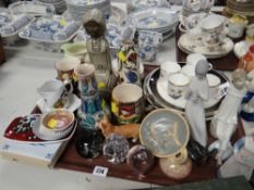 ASSORTED CERAMICS & GLASS including Royal Worcester coffee cans, Beswick Shakespeare mugs, small