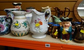 ASSORTED JUGS including Creigiau lustre, Wade and character jugs