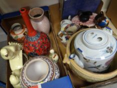 ASSORTED CERAMICS including bottle vase, Faience baluster vase ETC