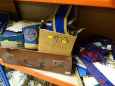 QUANTITY OF MASONIC REGALIA / EPHEMERA & ASSOCIATED SUITCASE