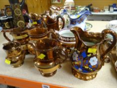 ASSORTED COPPER LUSTRE JUGS
