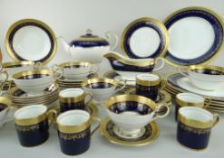 AYNSLEY GEORGIAN COBALT PATTERN NO. 7348 PART TEA, COFFEE & DINNER SERVICE for six place settings