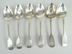 VICTORIAN SET OF SIX SILVER DESSERT SPOONS London 1938, John & Henry Lias, 6 troy ounces.