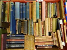 ASSORTED BOOKS, most with gilt spines comprising poetical works, essays, children's stories and