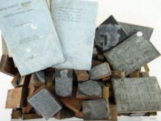 COLLECTION OF ARMORIAL PRINTING BLOCKS, several pamphlets relating to Armorial's circa 1900, and