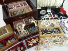 ASSORTED COSTUME JEWELLERY, mainly beaded items and Swarovski