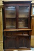 ANTIQUE MAHOGANY BUREAU BOOKCASE (DISTRESSED)