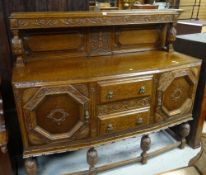 GOOD CARVED RAIL-BACK BUFFET SIDEBOARD