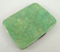 EDWARDIAN SHAGREEN FOLDING CIGARETTE CASE, 8.5cms high