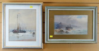 THOMAS BUSH HARDY (1842-1897) watercolour - Scheveningen Beach, signed, 31 x 26cms, and another