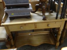 VINTAGE PINE TWO DRAWERS RAIL-BACK WASH STAND