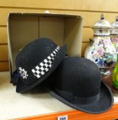 SUNDRY HEADWEAR comprising Regimental beret, bowler hat and a Metropolitan Policewoman's hat
