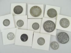 ASSORTED LATE 19TH AND 20TH CENTURY COINS including Victorian crowns, half crowns and one shilling