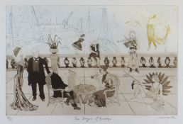 CHRIS ORR limited edition (36/75) coloured etching - entitled 'The Angels of Boulogne', signed and